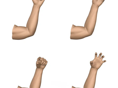 3D Print Ready 40 Man Hand Pose Collection 3D Print Model