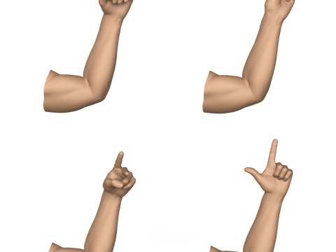 3D Print Ready 40 Man Hand Pose Collection 3D Print Model