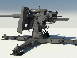 Flakkanone 88 3D Modell