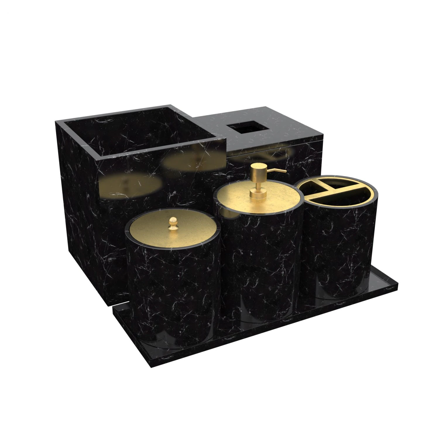 3d modern bathroom decor set 3D Model .c4d .max .obj .3ds .fbx .stl .blend 