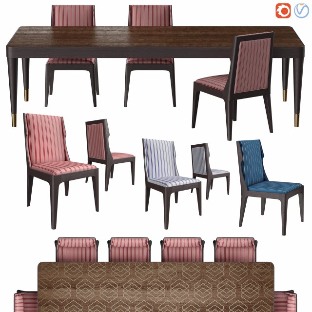 6528 century dining Model 3D .c4d .max .obj .3ds .fbx .stl .blend 