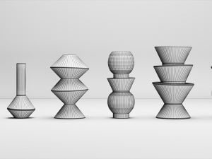 geometric vases decoration by ferm living 3D Модель
