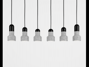 pendant lamp concrete and colors by bentu 3D Model