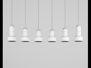 pendant lamp concrete and colors by bentu 3D Model