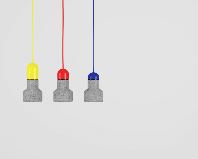 pendant lamp concrete and colors by bentu 3D Model .c4d .max .obj .3ds .fbx .stl .blend