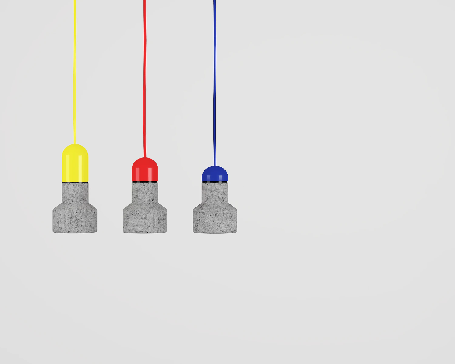 pendant lamp concrete and colors by bentu 3D Model .c4d .max .obj .3ds .fbx .stl .blend 