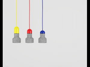 luminária pendente concreto e cores por bentu Modelo 3D