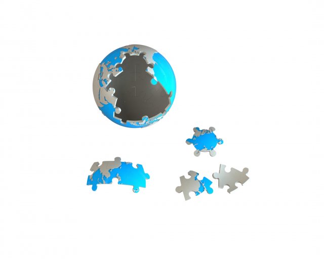 earth 3d puzzle 3D 模型 .c4d .max .obj .3ds .fbx .stl .blend 