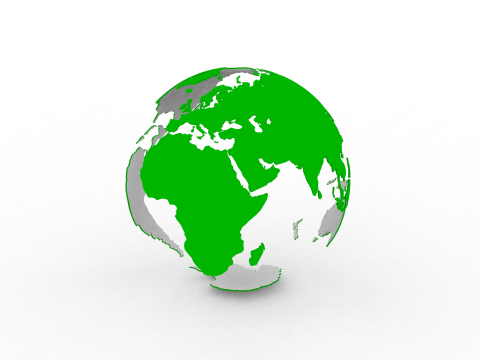 Earth Globe Model Cetak 3D