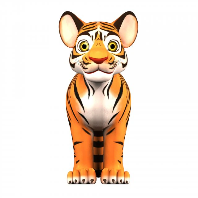 tigre de dibujos animados 3d Modelo 3D .c4d .max .obj .3ds .fbx .stl .blend