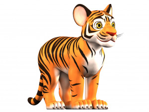 3d cartoon tiger Modelo 3D