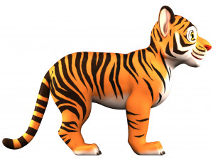 3d cartoon tiger Modelo 3D