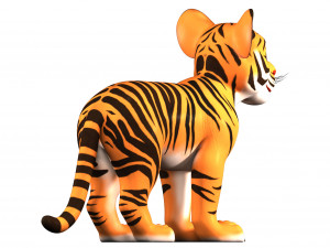 3d cartoon tiger Modelo 3D