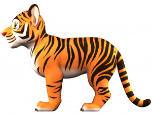 3d cartoon tiger Modelo 3D