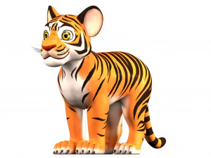 tigre de dibujos animados 3d Modelo 3D