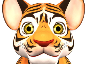 3d cartoon tiger Modelo 3D