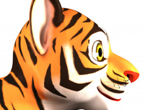 3d cartoon tiger Modelo 3D