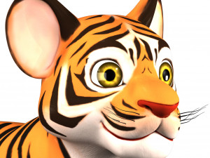 3d cartoon tiger Modelo 3D