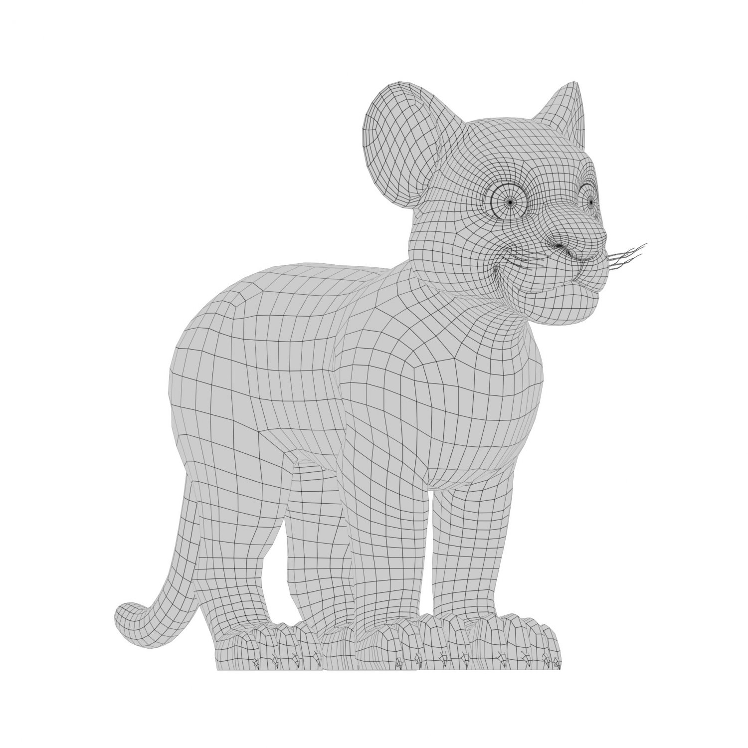 Filhote de tigre 3D model - Baixar Animais no