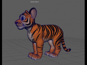 3d cartoon tiger Modelo 3D