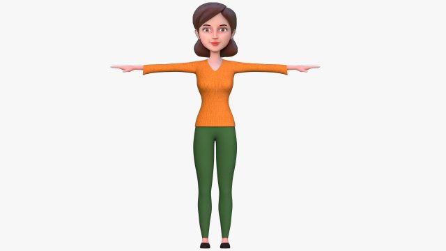 cartoon mother Modelo 3D .c4d .max .obj .3ds .fbx .stl .blend 