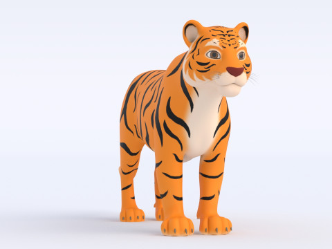 Cartoon Tiger Modelo 3D