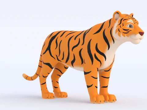Cartoon Tiger 3D Model
