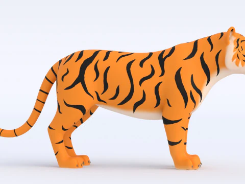 Cartoon Tiger 3D Model