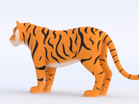 Cartoon Tiger 3D Model