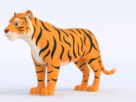 Cartoon Tiger 3D Model