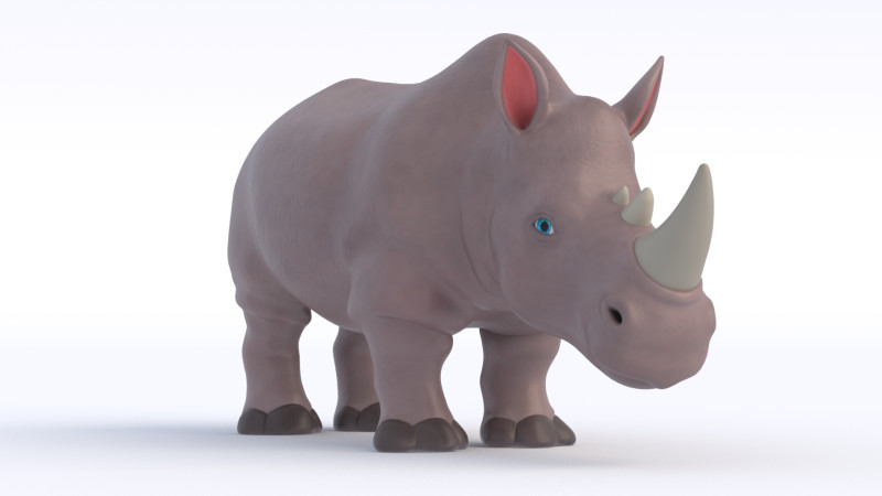 Cartoon Rhino 3Dモデル .c4d .max .obj .3ds .fbx .stl .blend 