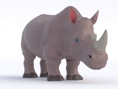 Cartoon Rhino 3Dモデル