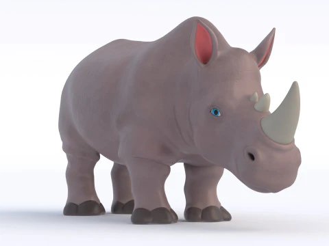 Kreskówka nosorożec Model 3D