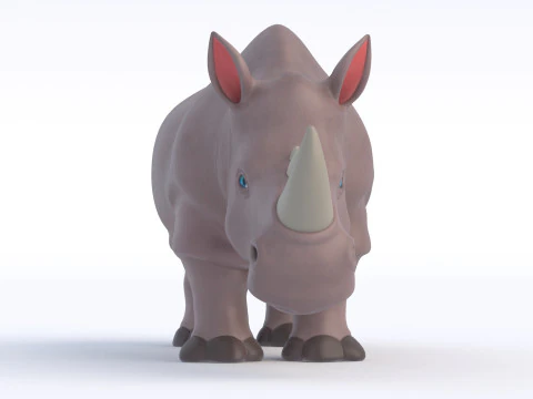Rinoceronte de desenho animado Modelo 3D