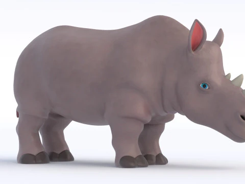 Rinoceronte de desenho animado Modelo 3D
