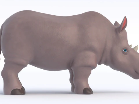 Rinoceronte de desenho animado Modelo 3D