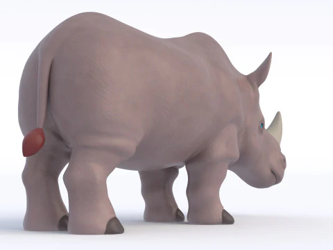Rinoceronte de desenho animado Modelo 3D
