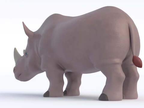 Rinoceronte de desenho animado Modelo 3D