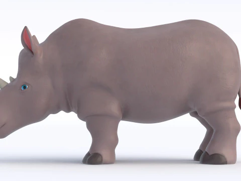 Rinoceronte de desenho animado Modelo 3D