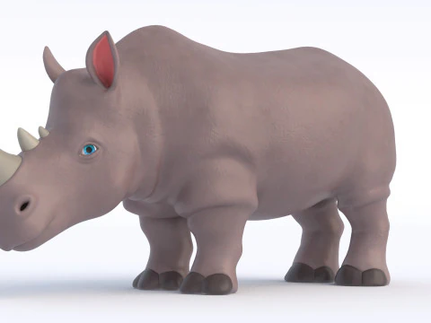 Rinoceronte de desenho animado Modelo 3D
