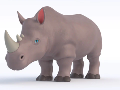Rinoceronte de desenho animado Modelo 3D