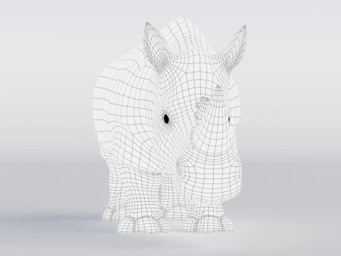 Rinoceronte de desenho animado Modelo 3D