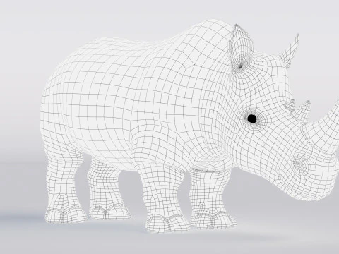 Rinoceronte de desenho animado Modelo 3D