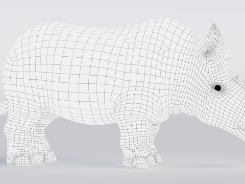 Cartoon Rhino 3Dモデル