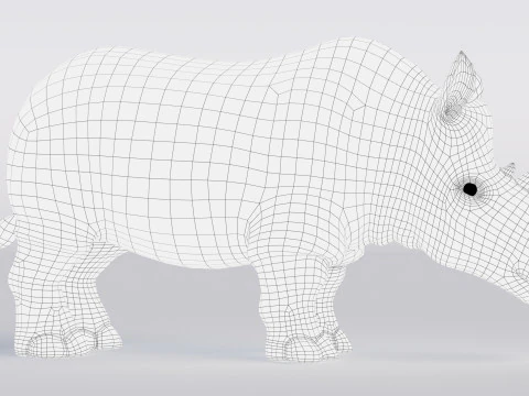 Rinoceronte de desenho animado Modelo 3D