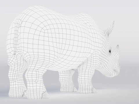 Rinoceronte de desenho animado Modelo 3D
