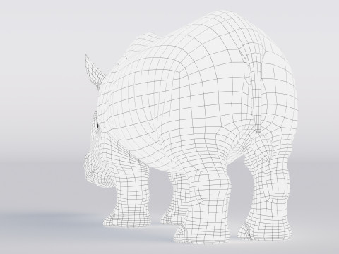 Cartoon Rhino 3Dモデル