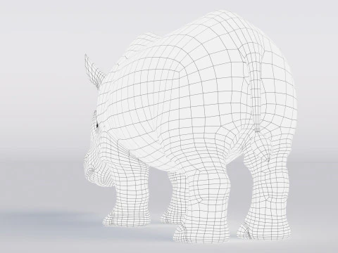 Rinoceronte de desenho animado Modelo 3D