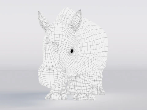Rinoceronte de desenho animado Modelo 3D