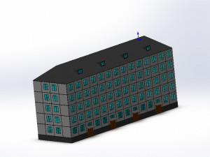 soviet building with 5 floors 3D 모델